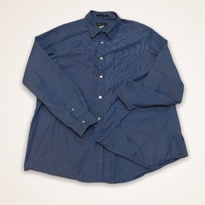 EDDIE BAUER Classic Fit Blue Pinstripe Shirt
